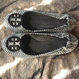 Tory Burch Calf Skin Flats with Silver Details
